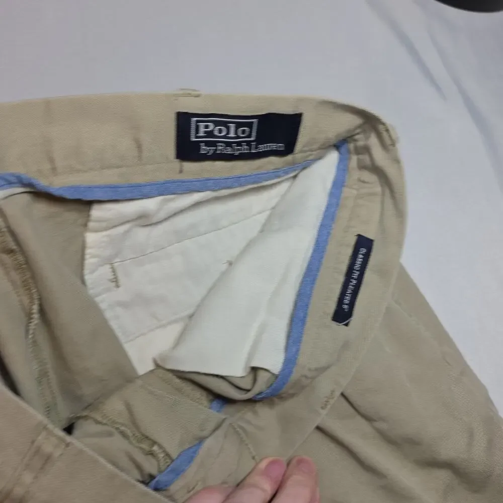 Polo Ralph Lauren Chino Shorts Men's 36 Tan Khaki Beige Classic Fit Pleated 8.5